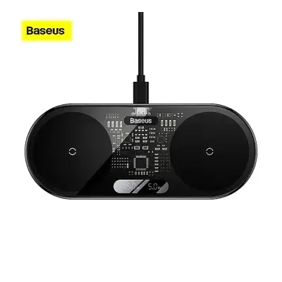 BASEUS Digital LED Display 2 in 1 20W Wireless Charger